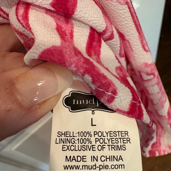 Mudpie dress! Patterned Sleeveless pink Dress by Mudpie halter style - Picture 5 of 5